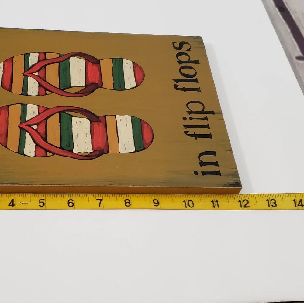 Live Life In Flip Flops Sign Wooden Art
